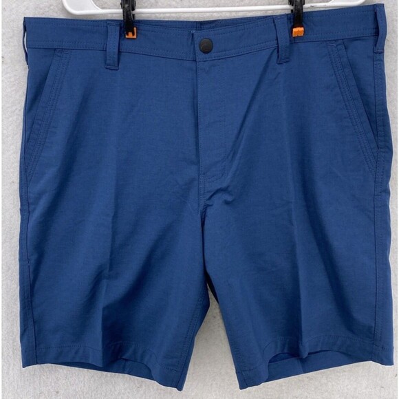GH Bass Shorts Mens Size 38 Canvas Terrain Blue Cotton 10" Inseam Pants Mid Rise - Picture 1 of 11